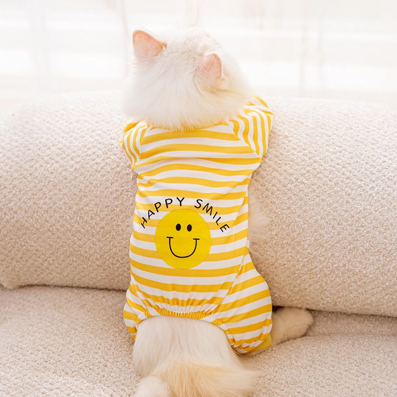 Yellow Stripes with Smile Face
